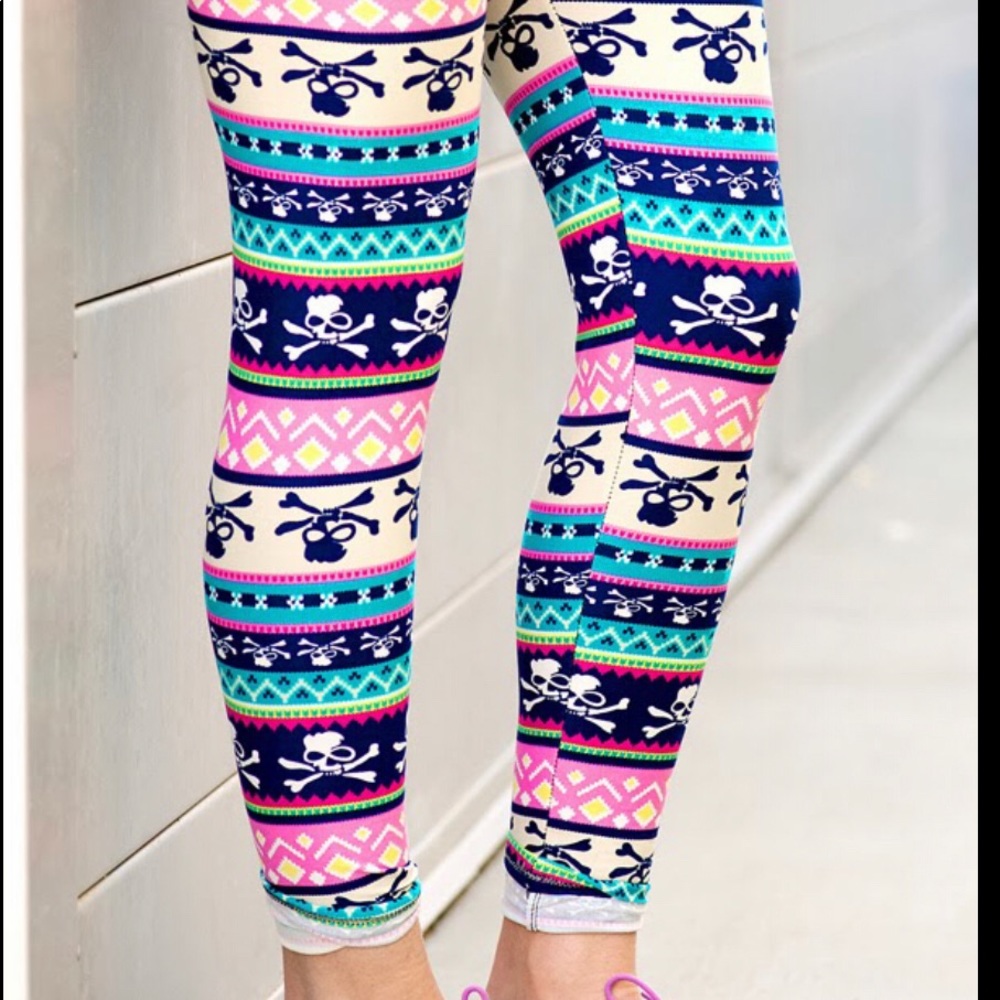Agnes & Dora Skull Fair Isle HALLOWEEN Leggings S/M